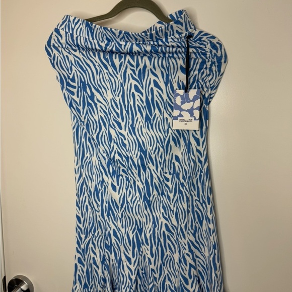 NWT Diane Von Furstenberg x Target Blue White Zebra Cami Skirt Set Size S Y2K - Picture 7 of 12